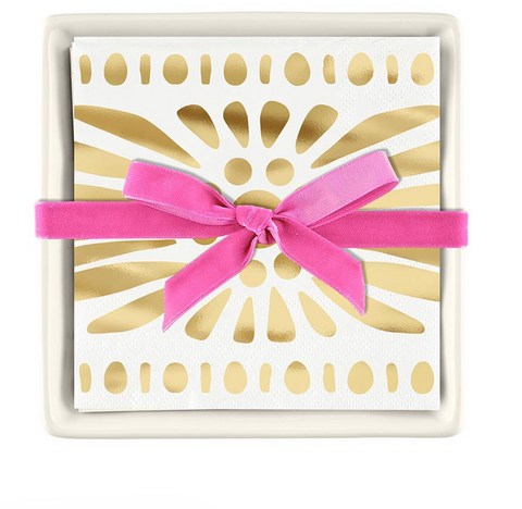 Ceramic Napkin Tray + Napkins