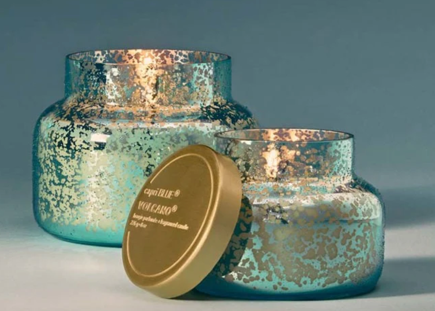 Icy Blue Mercury Volcano Candle Jar  19oz.