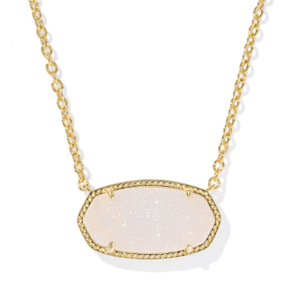 Elisa Gold Iridescent Drusy Necklace