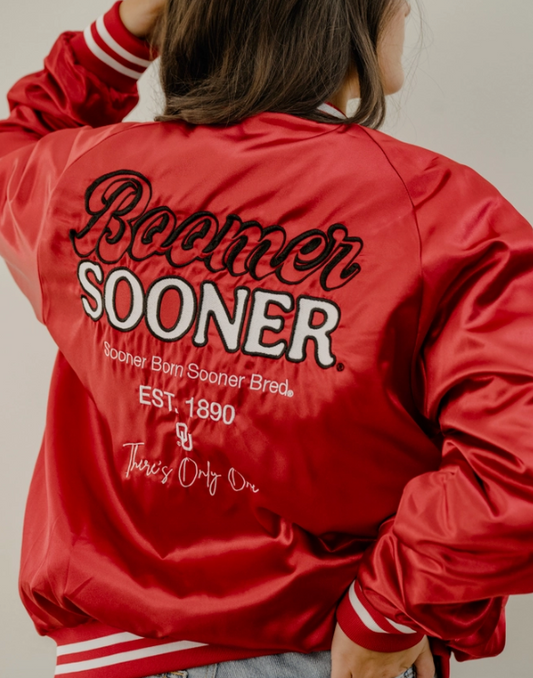 Ou Sooners Embroidered Satin Jacket