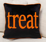 Trick or Treat Double Sided Pillow. 16" w X 16" h