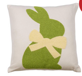 Embroidered Bunny Pillow. 16" w X 16" h