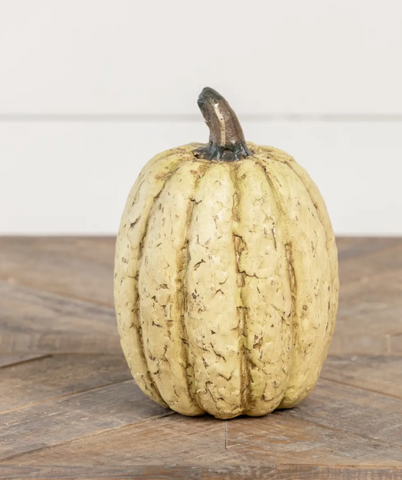 7.5" White Tall Pumpkin