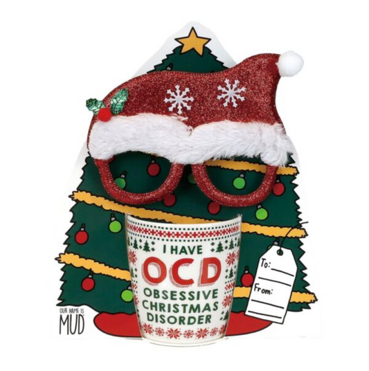 OCD Christmas Mug with Glasses 12 oz.