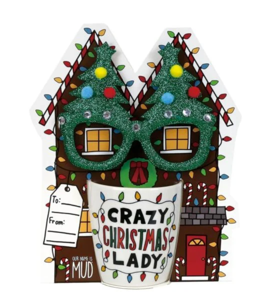 Crazy Christmas Mug with Glasses 12 oz.