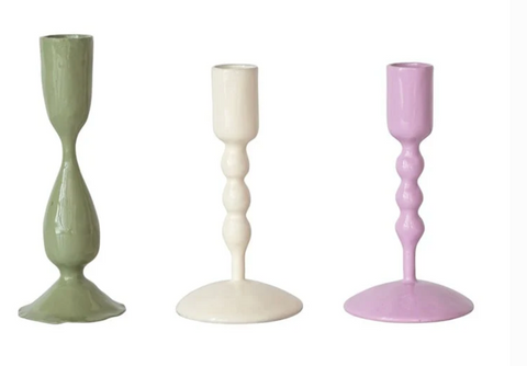 Enameled  Taper Candle Holder ( Assorted )