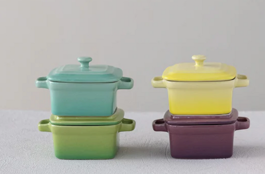 Stoneware Mini Square  Baker w Lid