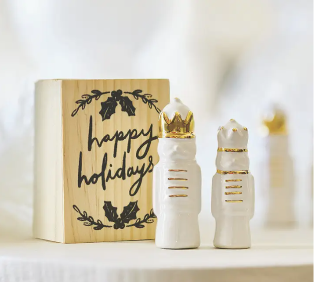 Ceramic Nutcrackers in Wood Box