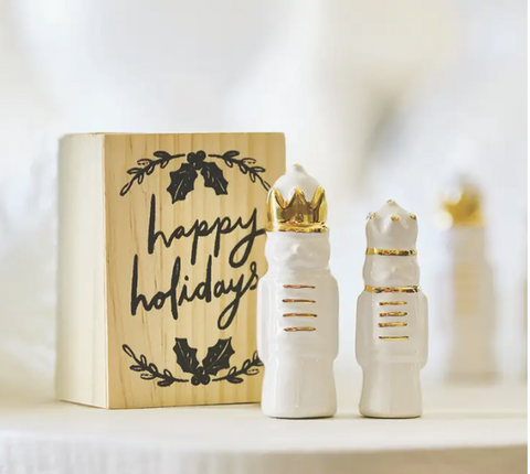 Ceramic Nutcrackers in Wood Box