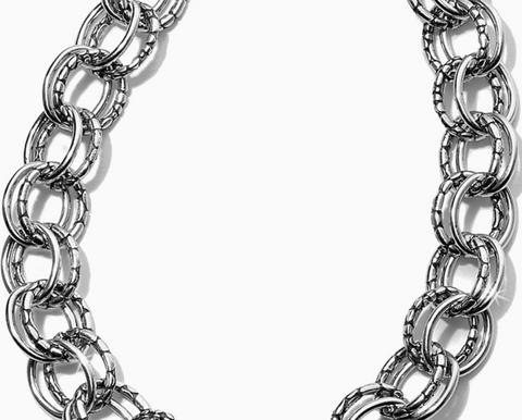 Pebble Link Necklace  2Tone JM002