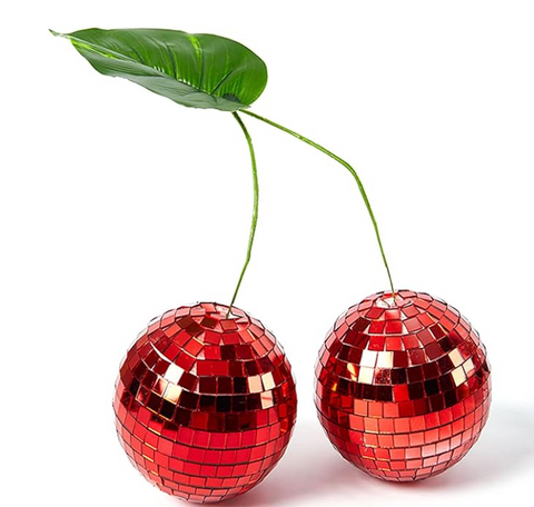Double Mirror Ball Cherry Ornament
