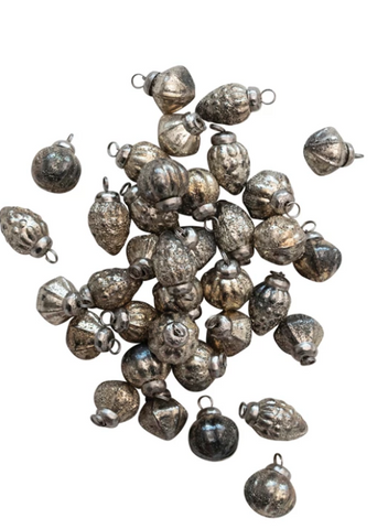 Embossed Mercury Glass Ornaments  Set of 36
