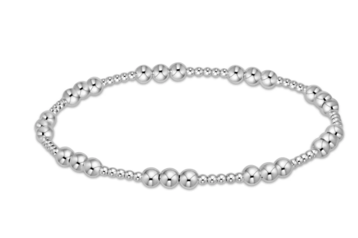 classic joy pattern 4mm bead bracelet - sterling