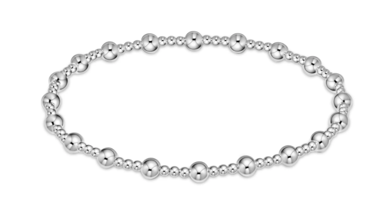 classic sincerity pattern 4mm bead bracelet - sterling