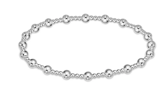 classic sincerity pattern 4mm bead bracelet - sterling