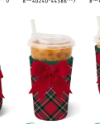 Christmas Plaid Medium Cup Coolie