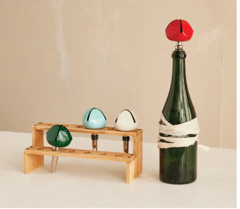 Metal Jingle Bell Bottle Stopper ( Assorted Colors )