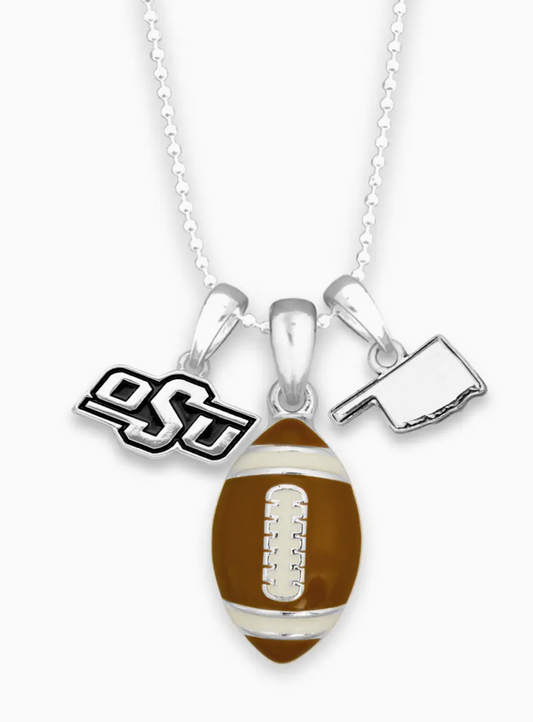 OSU Cowboys Football Focus Necklace