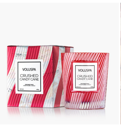 Crushed Candy Cane Classic Candle  6.5oz.