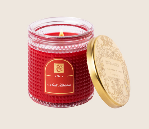 The Smell of Christmas Textured Glass Candle  6oz.