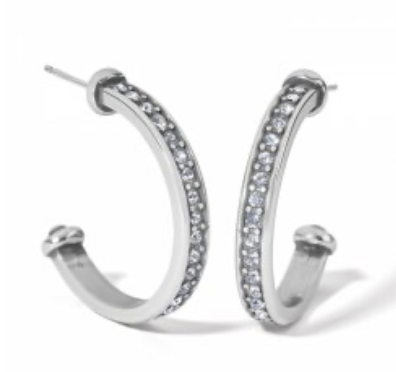 JA8551 Meridian Zenith Silver Med Hoop Earrings