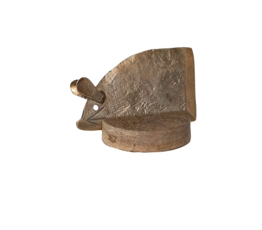 Mouse Shaped Cheese Knife w/ Mango Wood Stand