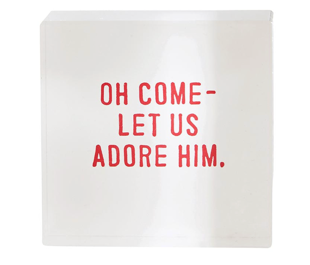 Large Lucite Block - Adore Him