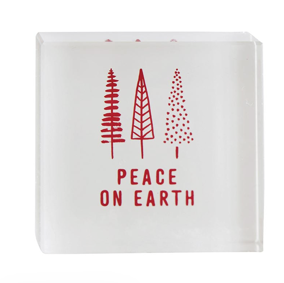 Lucite Block - Peace On Earth