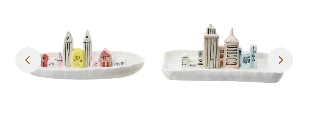 Stoneware City Skyline Jewelry Dish
