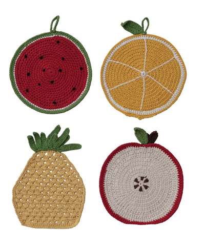 Cotton Crocheted Fruit Shaped Pot Holder