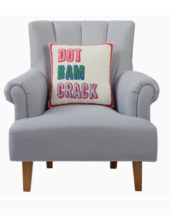 Dot Bam Crack Hook Pillow  16 " x 16"
