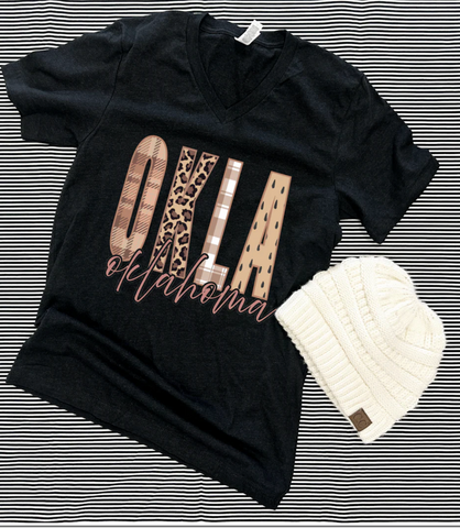 Oklahoma Fall Mixed Pattern Tee ( Hat Not Included )