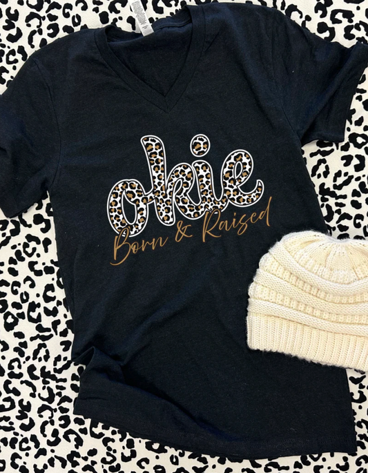 Okie Leopard Born & Raised Tee ( Hat Not Included )