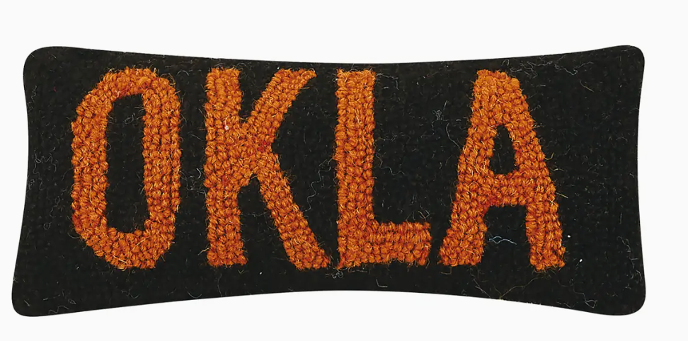 Okla Black/Orange Hook Pillow