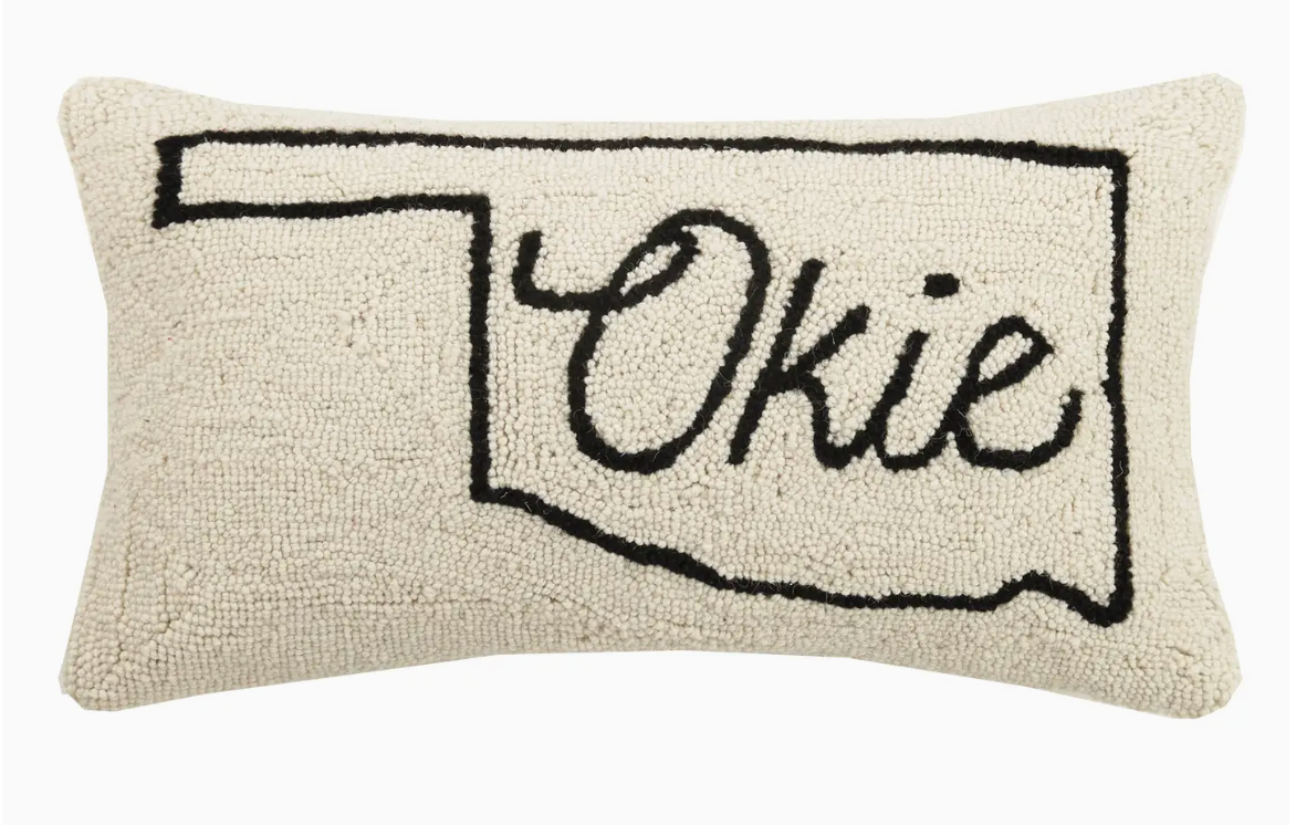 Okie Map Hook Pillow 20" X 12"