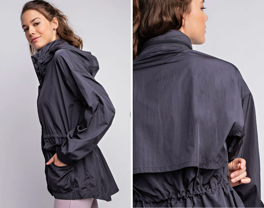 Parachute Long Sleeve Jacket  ( Charcoal )