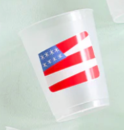 Frosted Flag Cups Set of 10