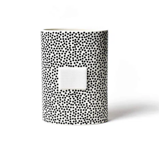 Black Small Dot Mini Oval Vase