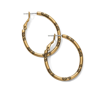 JA9916 Oval GP Hoop Charm Earring