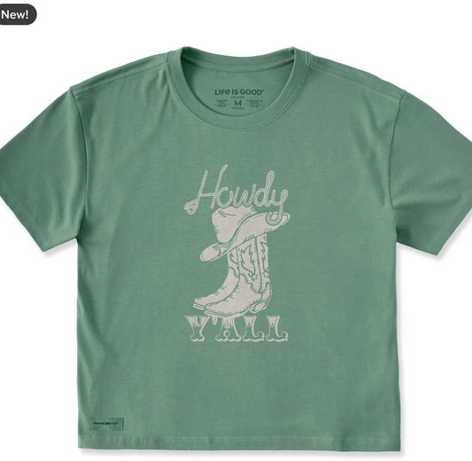 Life Is Good Boxy Tee Howdy