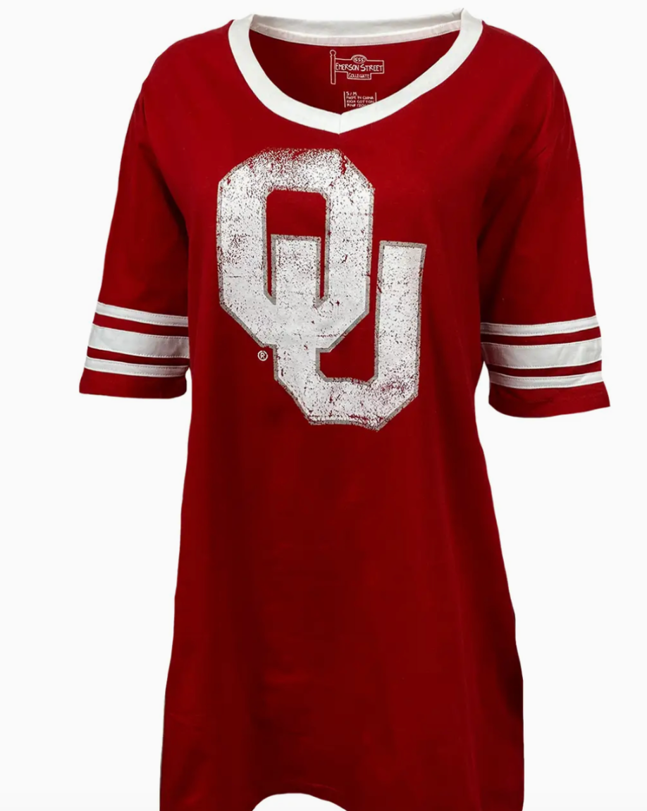 Oklahoma OU Sooners Football Jersey Nightshirt
