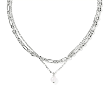 Ashton Multi Strnd Nck Rhod Pearl
