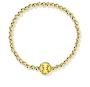 Softball Strch Bracelet Gold Chartreuse