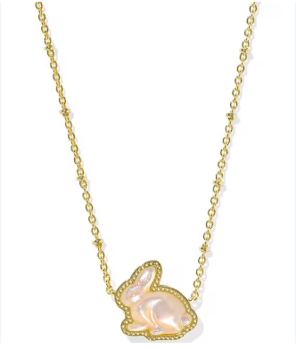 Bunny Short Pndnt Nck Gold Matte Blush Pink
