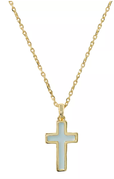 Cross Pndnt Nck Gold Matte LT Blue DCHR
