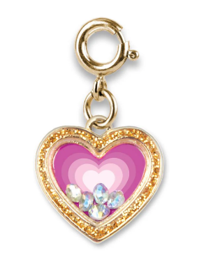Gold Heart Shaker Charm