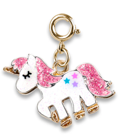 Gold Glitter Unicorn Charm