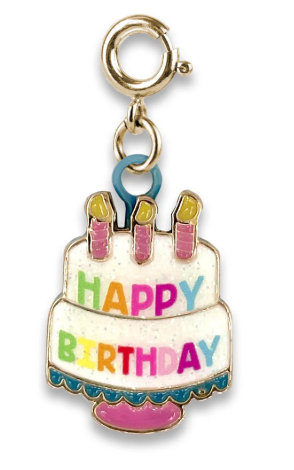 Gold Birthday Cake Charm