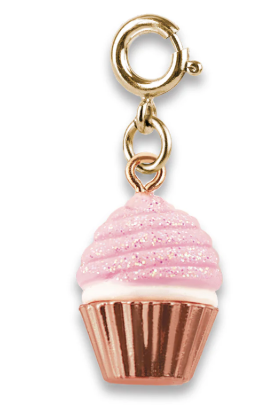 Pink Glitter Cupcake Charm