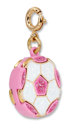 Gold Glitter Soccer Ball Charm